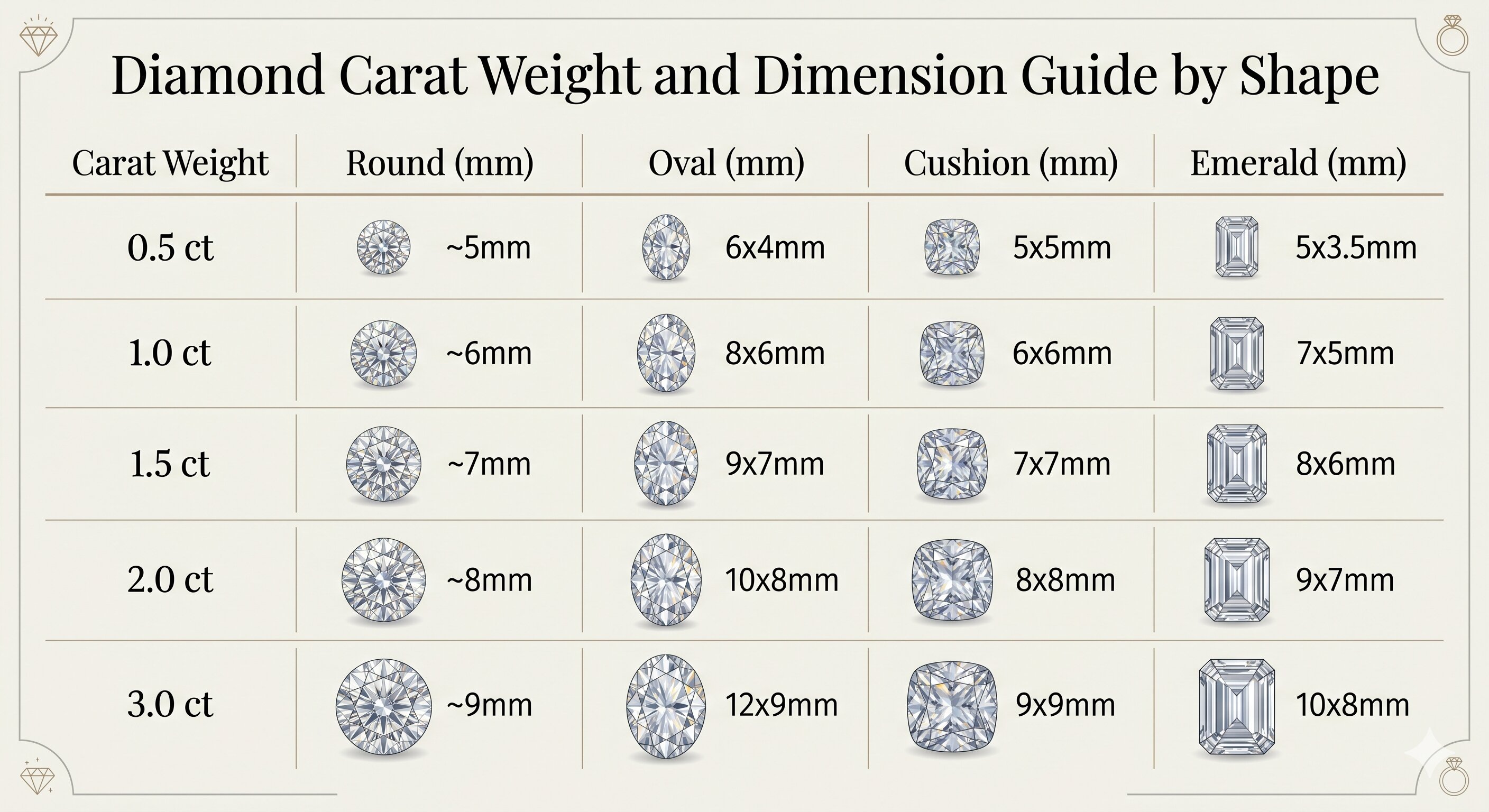 sapphire cuts size carat